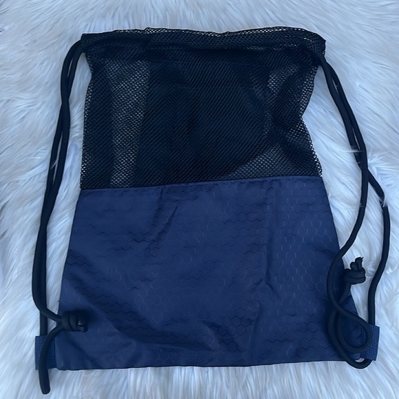 drawstring bag for gym or picnics blue and black set of 2 - Picture 4 of 7